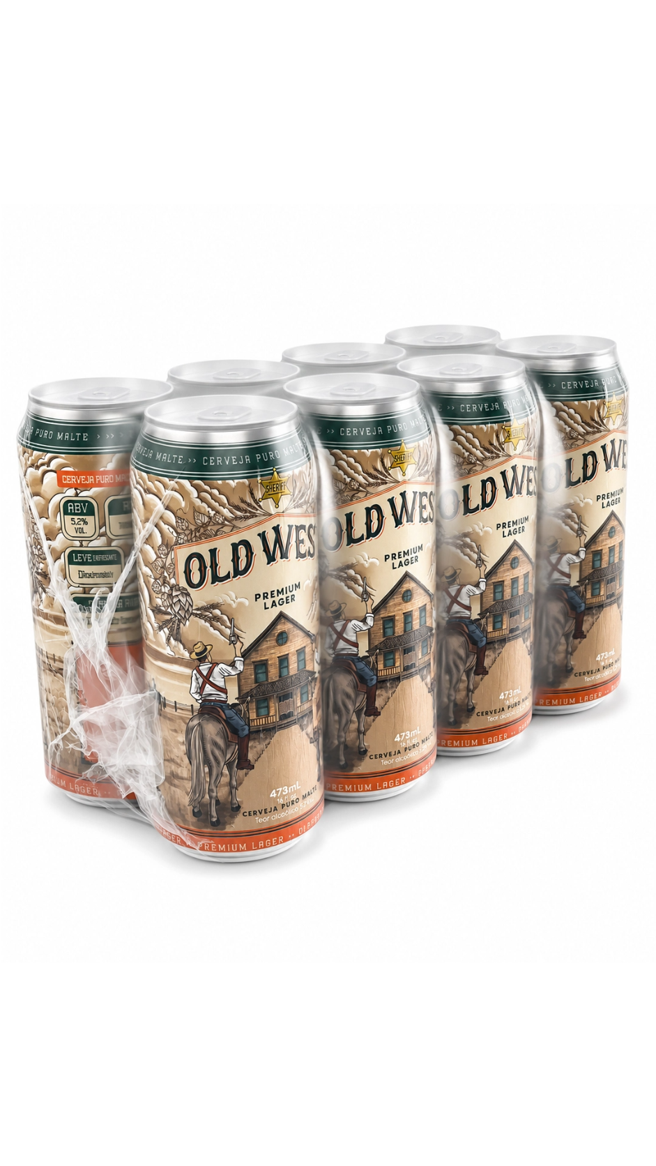 Cerveja Old West - Premium Lager (fardo com 8 latas 473 mL)