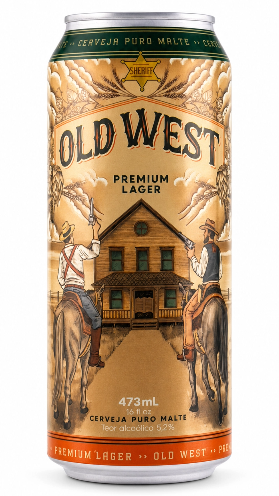 Cerveja Old West - Premium Lager (lata de 473 mL)